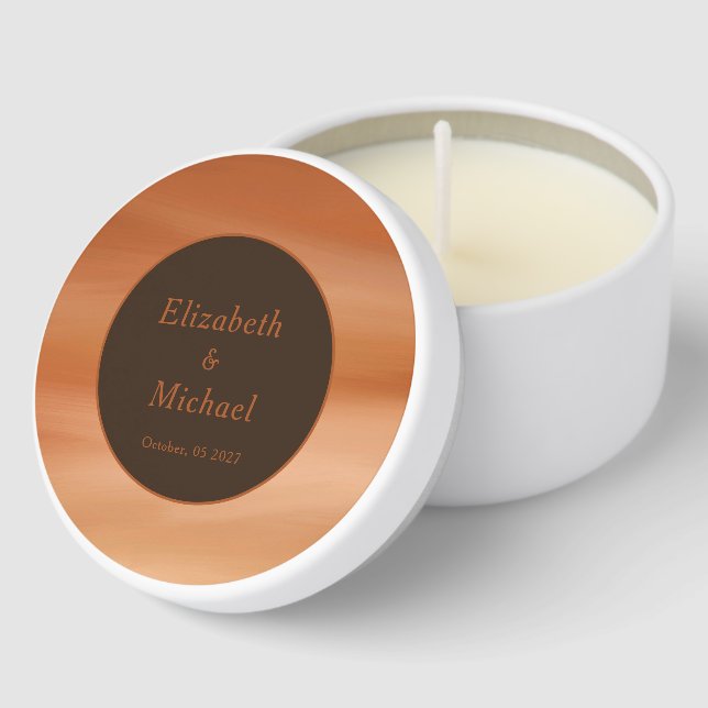 Custom Terracotta Rustic Wedding Guests Gifts Mini Candle Favors (Corner)