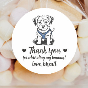 Custom Terrier Mix Dog Wedding Favor Stickers