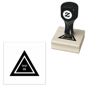 Custom TEST OK text Ensure Quality Control Black  Rubber Stamp