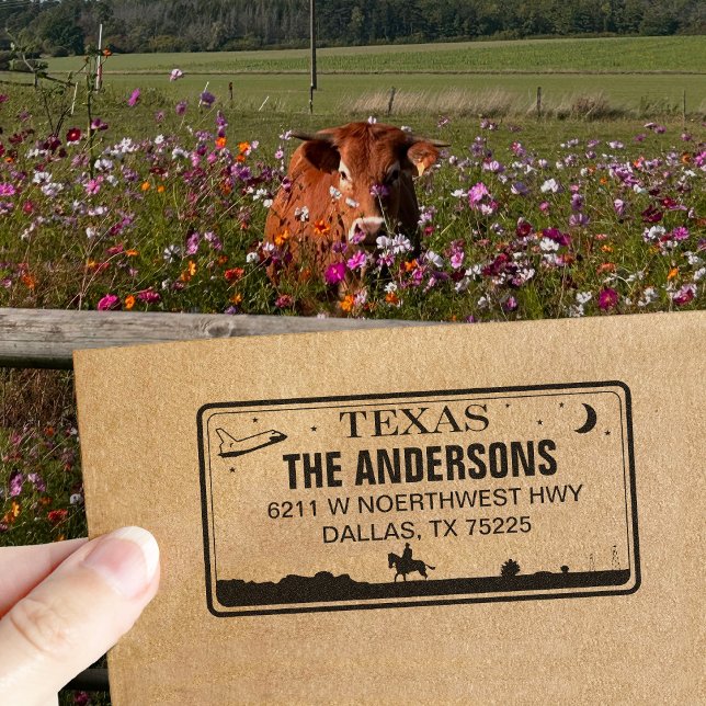 Custom Texas License Plate Return Address Stamp (Creator Uploaded)