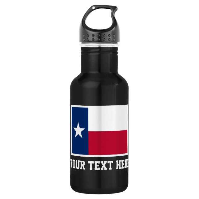 Custom Texas state flag drink water bottle (Front)