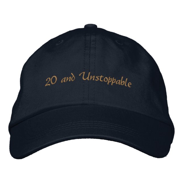 Custom Text 20 and Unstoppable Ambition-Hat Bold  Embroidered Baseball Cap (Front)