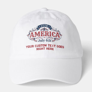 Custom text 4th of July 1776 Hat