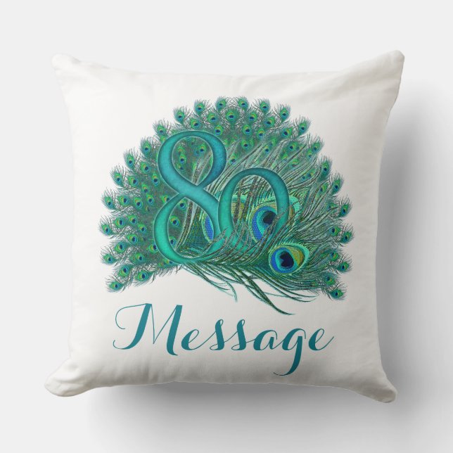 Custom text 80th Birthday Pillows (Front)