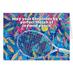🎾🎄Custom text, Ace Your Christmas Cards