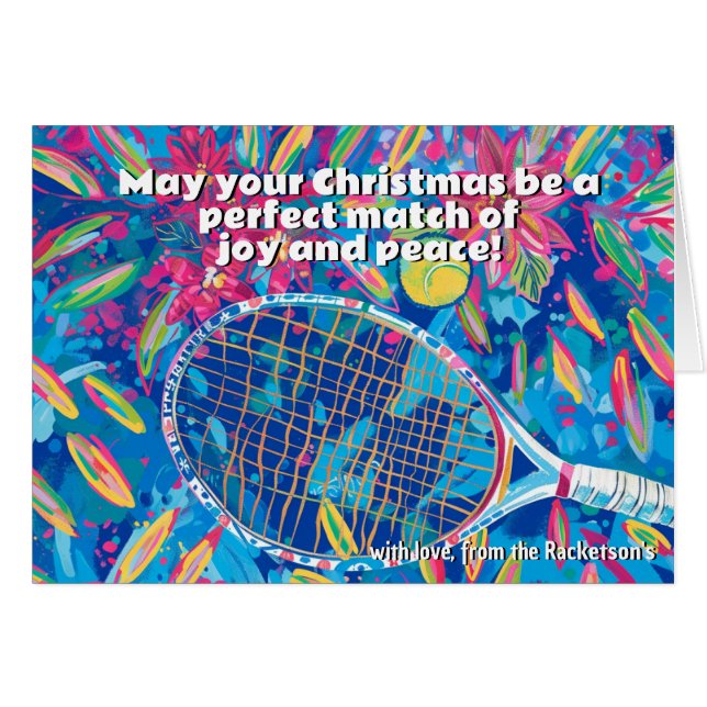 🎾🎄Custom text, Ace Your Christmas Cards (Front Horizontal)