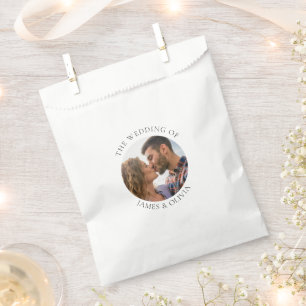 Custom Text Add Photo Wedding Favor Bag