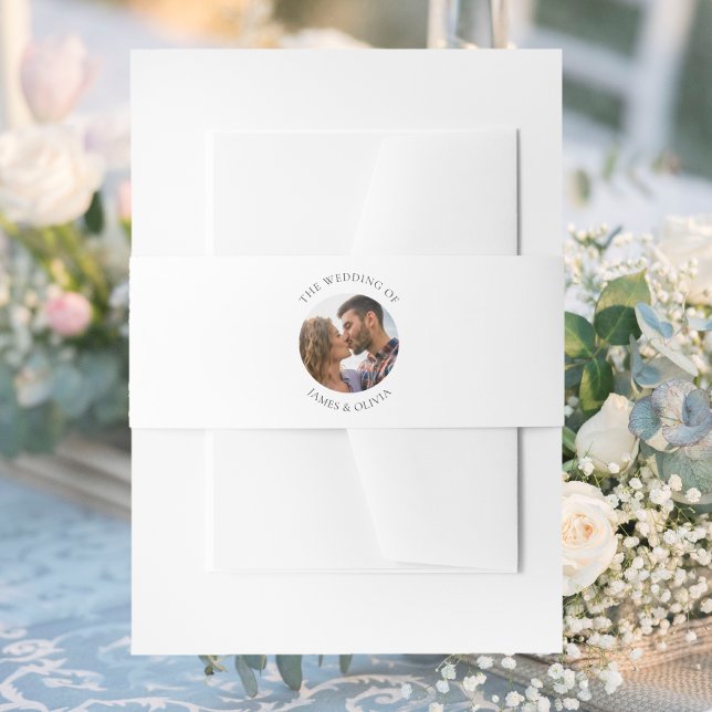 Custom Text Add Photo Wedding Invitation Belly Band (Creator Uploaded)