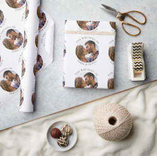 Custom Text Add Photo Wedding Wrapping Paper