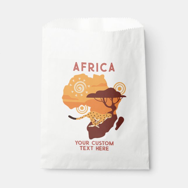 Custom Text Africa Favor Bag (Front)