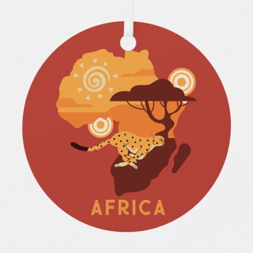 Custom Text Africa Metal Ornament