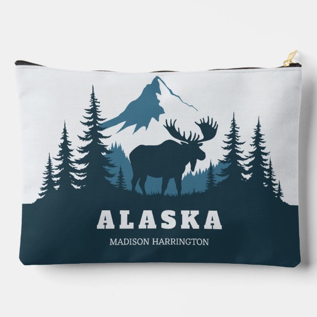 Custom Text ALASKA Accessory Pouch (Back)