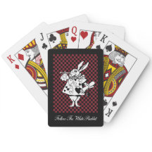 Custom Text Alice in Wonderland White Rabbit Check