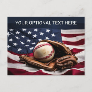 Custom Text American Baseball Postcard