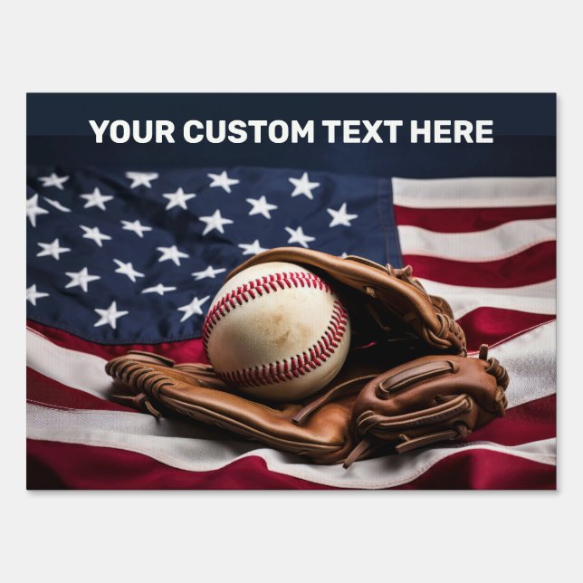 Custom Text American Baseball Sign (Front)