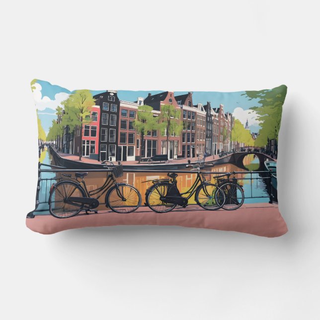 Custom Text Amsterdam Lumbar Pillow (Front)