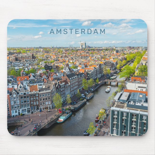 Custom Text Amsterdam Mouse Pad (Front)