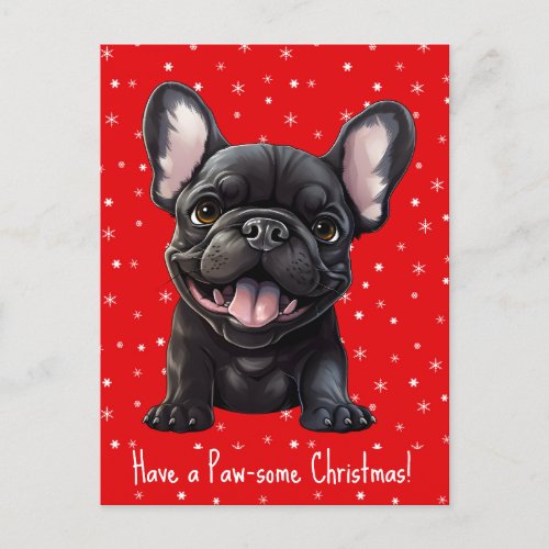 Custom text and color Frenchie puppy Birthday Postcard