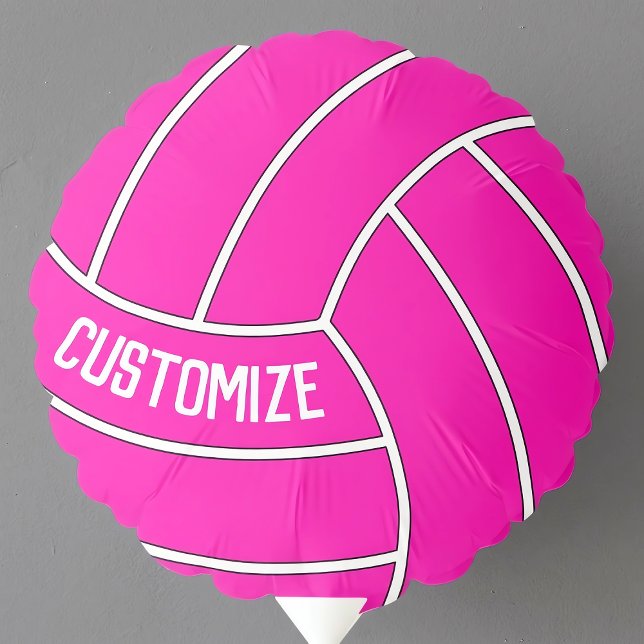 Custom Text and Color Round Volleyball Balloon (Customizable volleyball party balloon with custom color and text. Great for volleyball parties!)