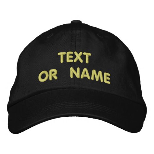 Custom Text and Colors Embroidered Baseball Cap