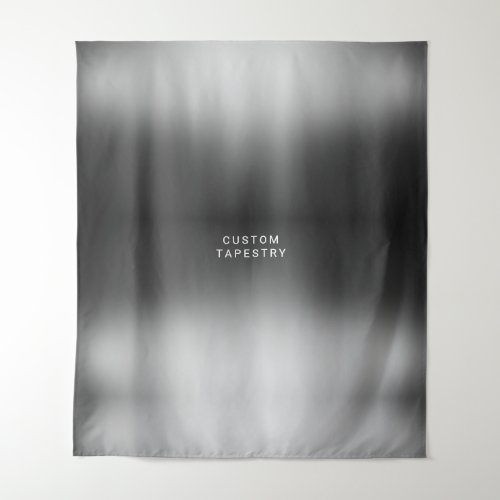 Custom text and image simple silver gray wedding tapestry