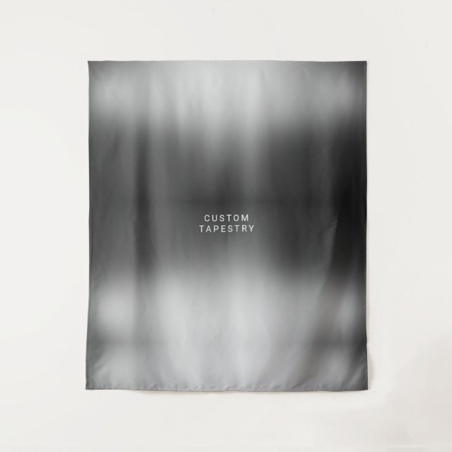 Custom text and image simple silver gray wedding tapestry (Front)