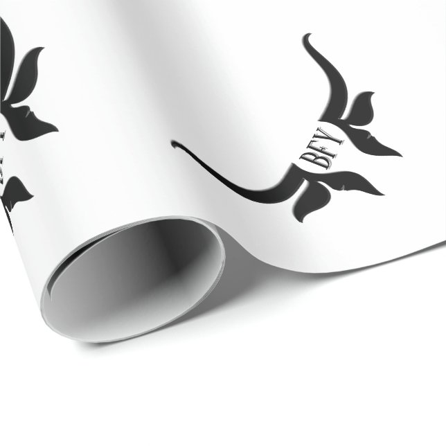 Custom Text and Monogram Bulls Horn Wrapping Paper (Roll Corner)