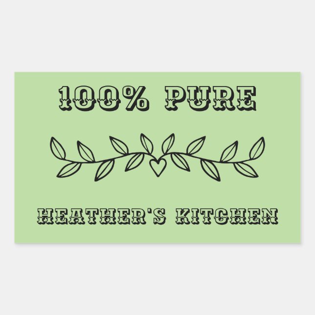 Custom text and name template personalized rectangular sticker (Front)