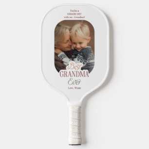 Custom Text and Photo Best Grandma Ever Pickleball Paddle
