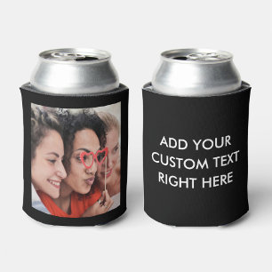Custom Text and Photo Can Cooler