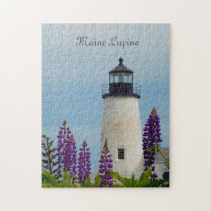 Custom Text and Photo Pemaquid Lighthouse Jigsaw Puzzle