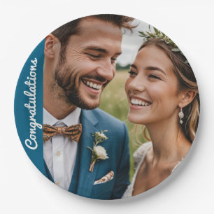custom text and photo personalized party  paper plates