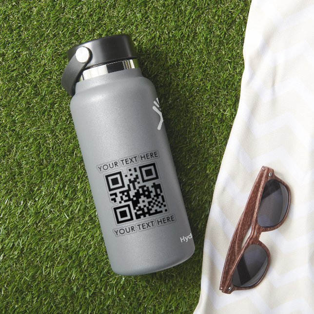 Custom Text And QR Code Cut Vinyl Sticker (HydroFlask Insitu)