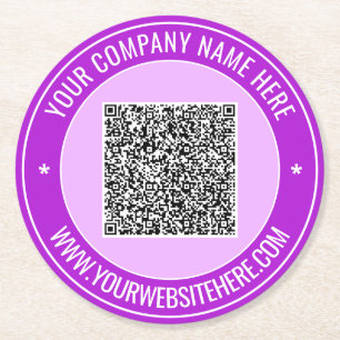 Custom Text and QR Code Paper Coaster Template