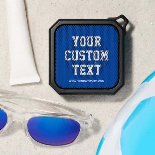 Custom Text and Website Blue Compact Outdoor Bluetooth Speaker
