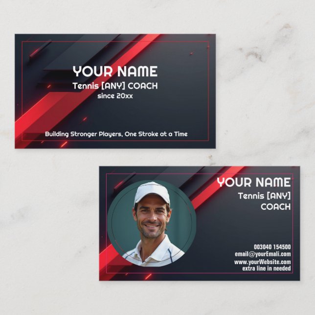 🎾Custom text, Any Coach Custom Coach Business Card (Front/Back)