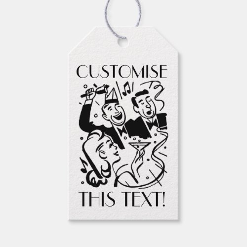 Custom Text Art Deco Cocktail Party Gift Tags