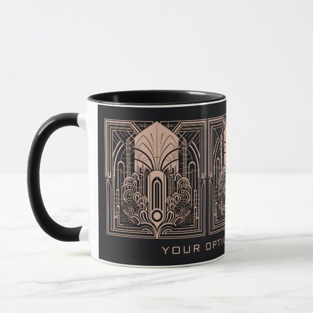 Custom Text Art Deco Mug (Left)