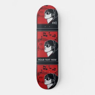 Custom Text Art Deco Music skateboards