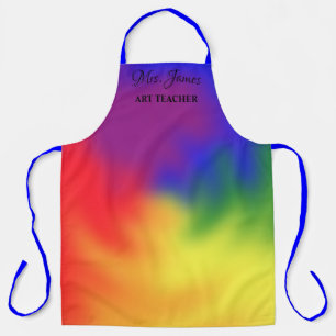 Custom Text Art Teacher Add Name Colorful Apron