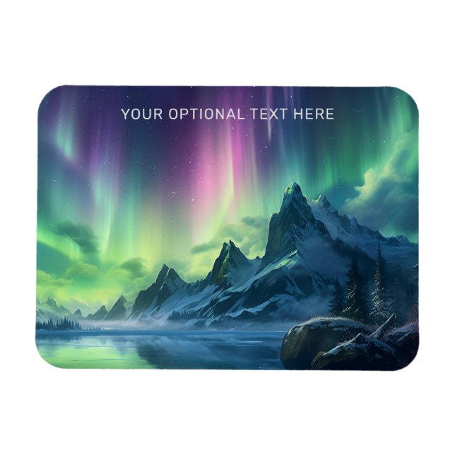 Custom Text Aurora Borealis Magnet (Horizontal)