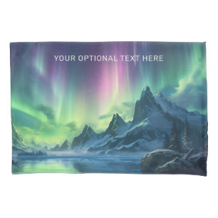 Custom Text Aurora Borealis Pillow Case