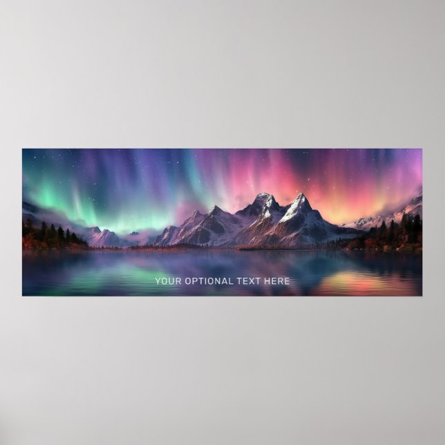 Custom Text Aurora Borealis Poster (Front)