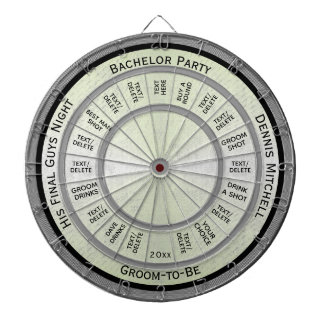 Custom Text Bachelor Party Regulation Dart Board