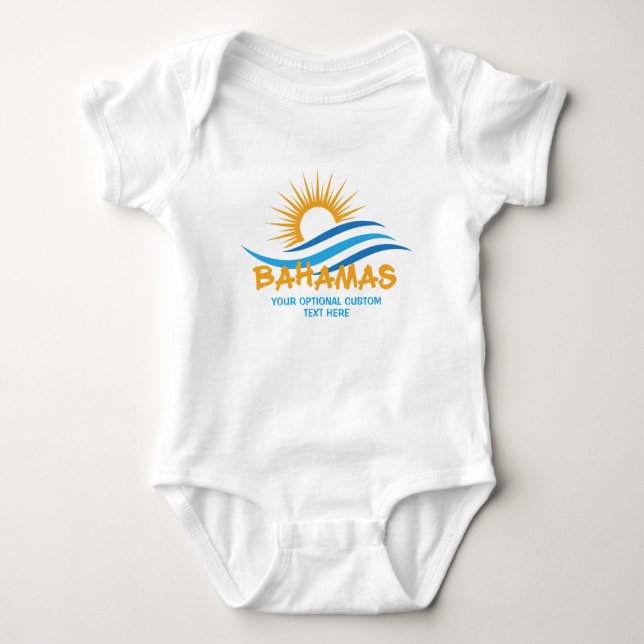 Custom Text Bahamas Baby Bodysuit (Front)