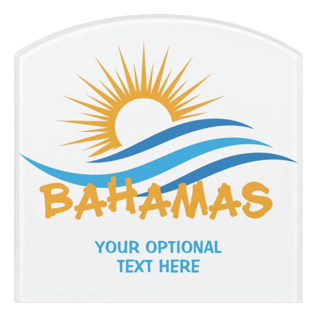 Custom Text Bahamas Door Sign (Contour Front)