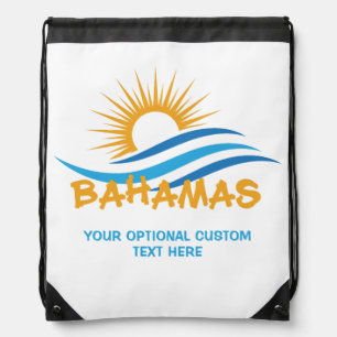 Custom Text Bahamas Drawstring Bag