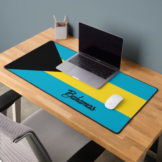 Custom Text Bahamas Flag Desk Mat (Office 2)
