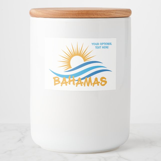 Custom Text Bahamas Food Label (Front)