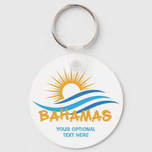 Custom Text Bahamas Keychain